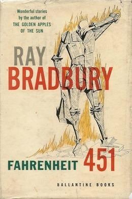Joe Mugnaini Ballantine cover of Fahrenheit 451: the paper-man figure