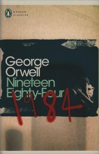 David Pearson Penguin Modern Classics cover of Nineteen Eighty-Four with scrawled red 1984