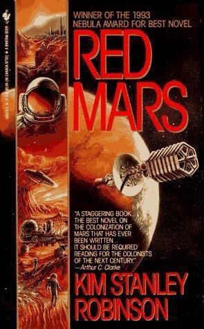 Don Dixon Bantam Spectra Red Mars cover: Mars globe and spacecraft with exploration strip